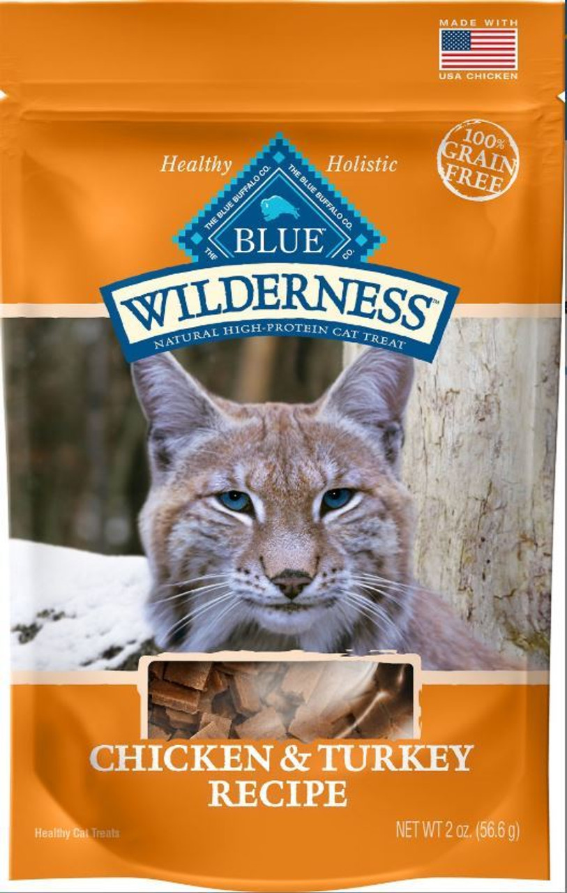 Blue Buffalo Wilderness Chicken and Turkey Grain Free Cat Treats 2oz Bag