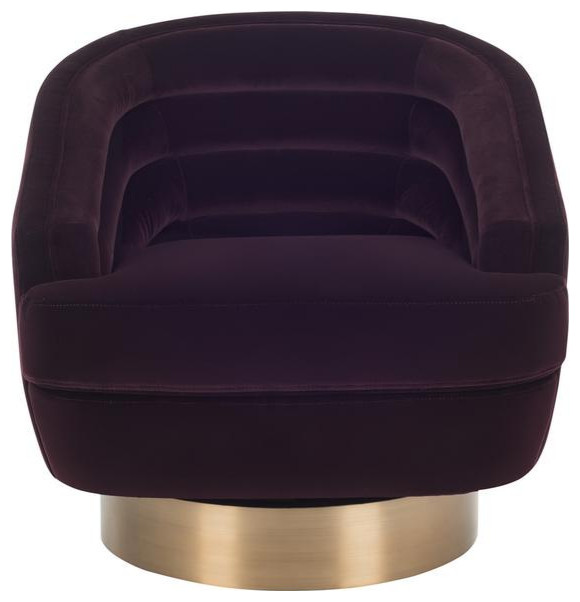 Hamden Swivel Club Chair Giotto Cabernet   Contemporary   Armchairs And Accent Chairs   by V.S.D Furniture  Houzz