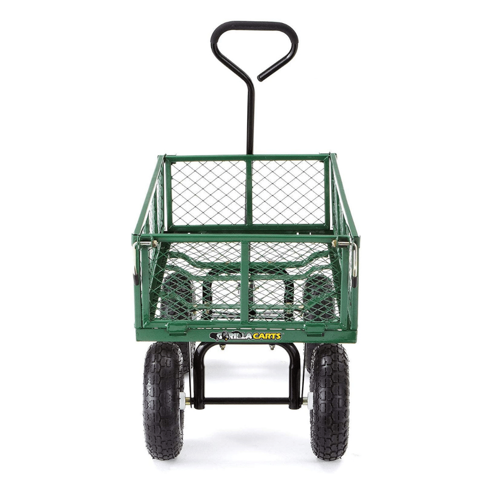 Gorilla Carts GOR400 400 Pounds Steel Mesh Garden Cart with 10-Inch Tires