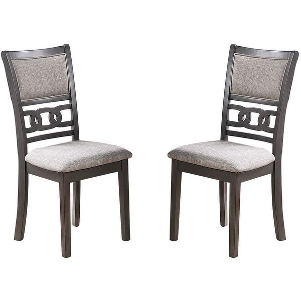 Dining Room Furniture Walnut Finish Set of 2 Side Chairs Cushion Seats