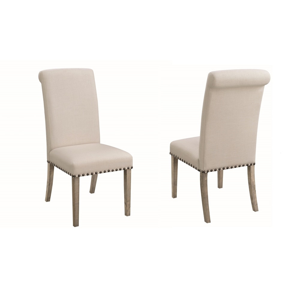 Coaster Furniture Salem Beige and Pine Upholstered Side Chairs (Set of 2)