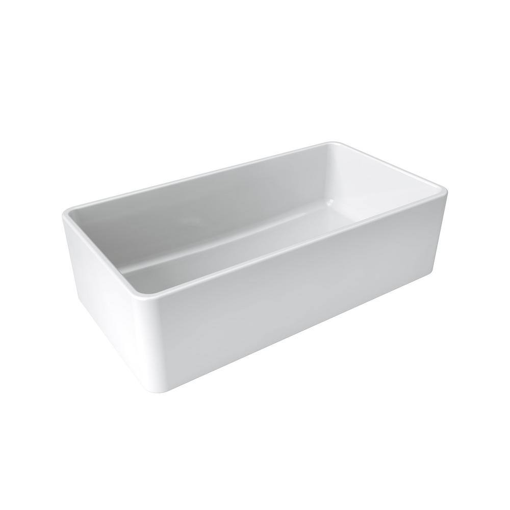 LaToscana La Toscana Farmhouse Apron-Front Fireclay 36 in. Single Basin Kitchen Sink in White LTW3619W