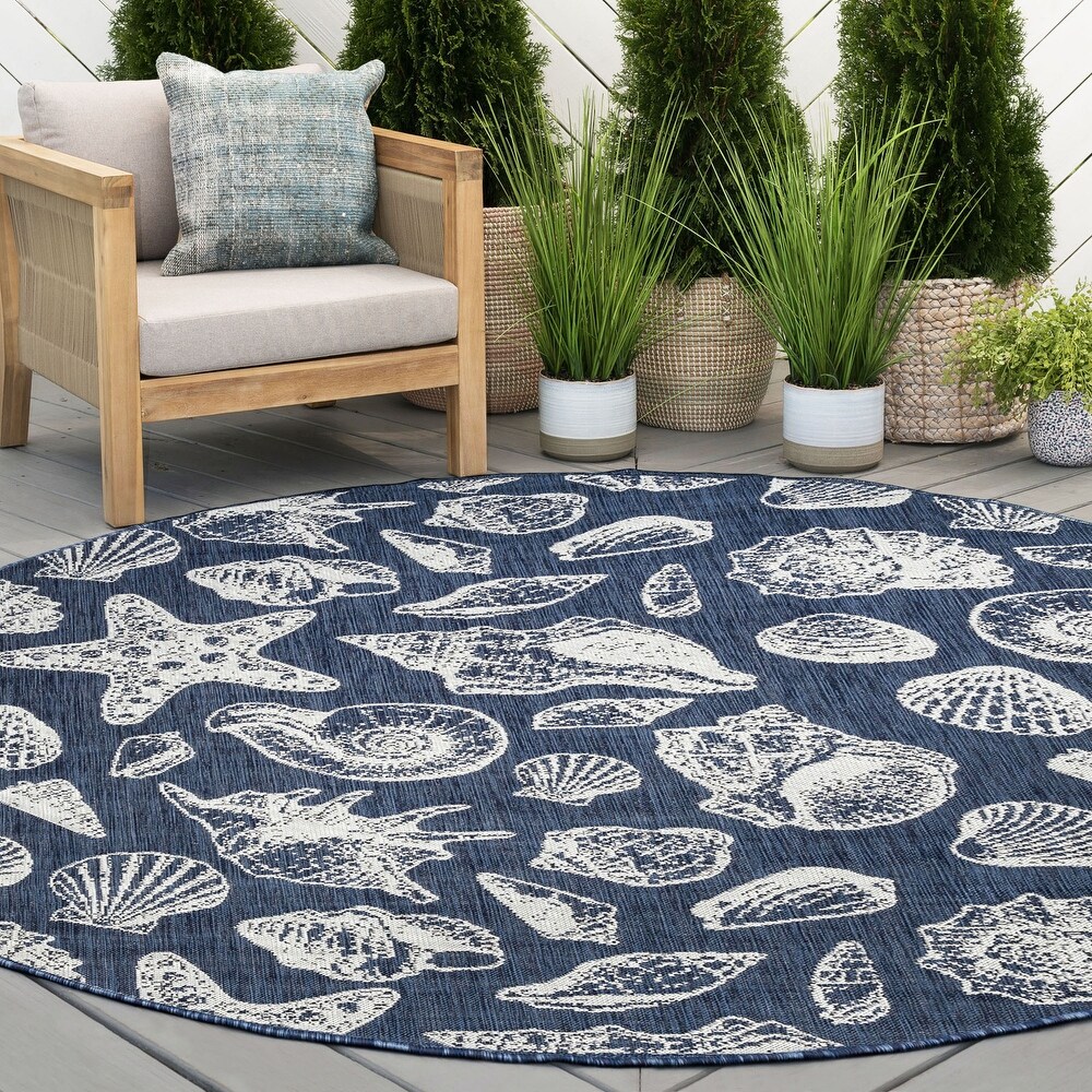 Exo Coastal Graphic Print Indoor/Outdoor Area Rug