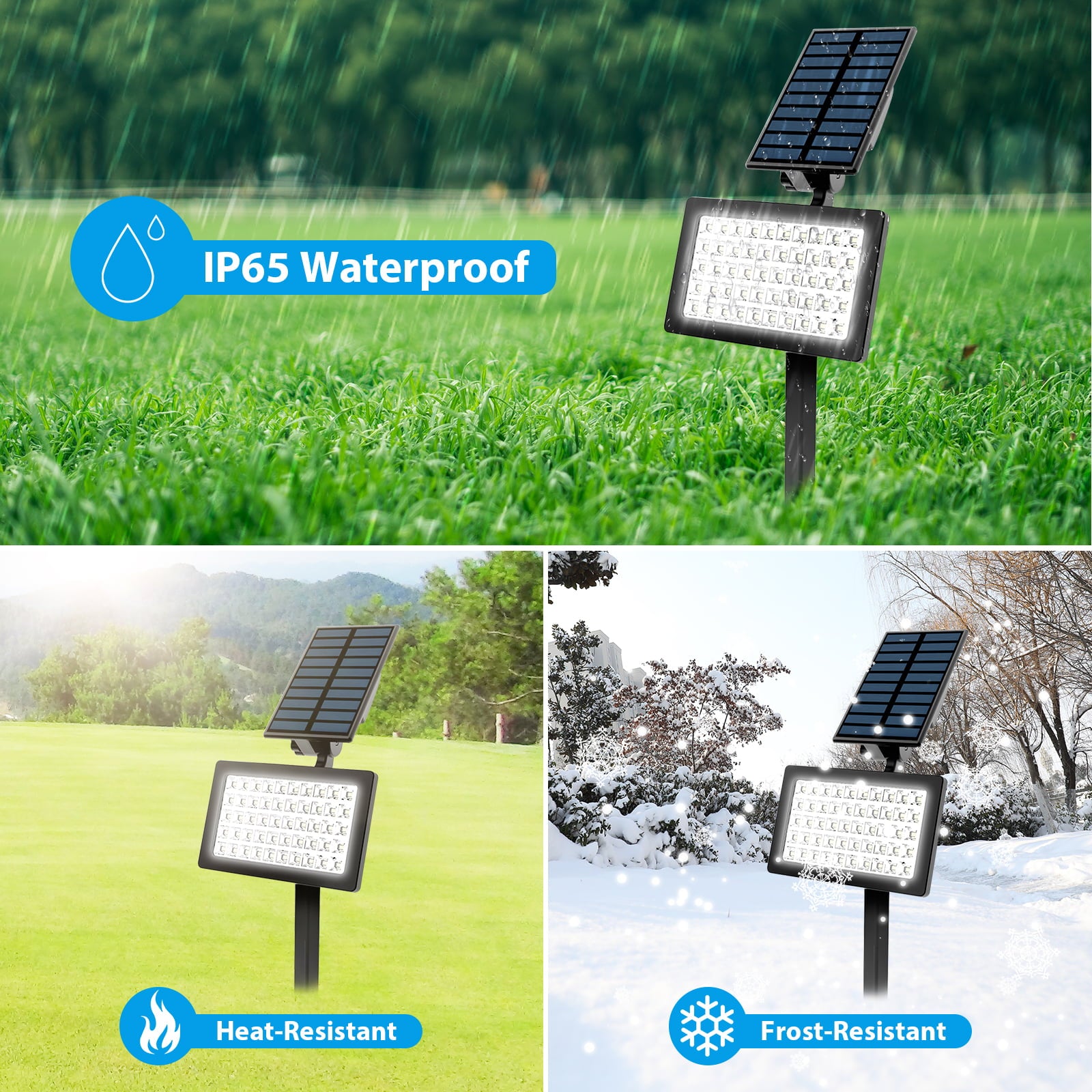 2Pack Solar Power Flood Lamp Spotlight Outdoor 50Led Garden Wall Landscape Light