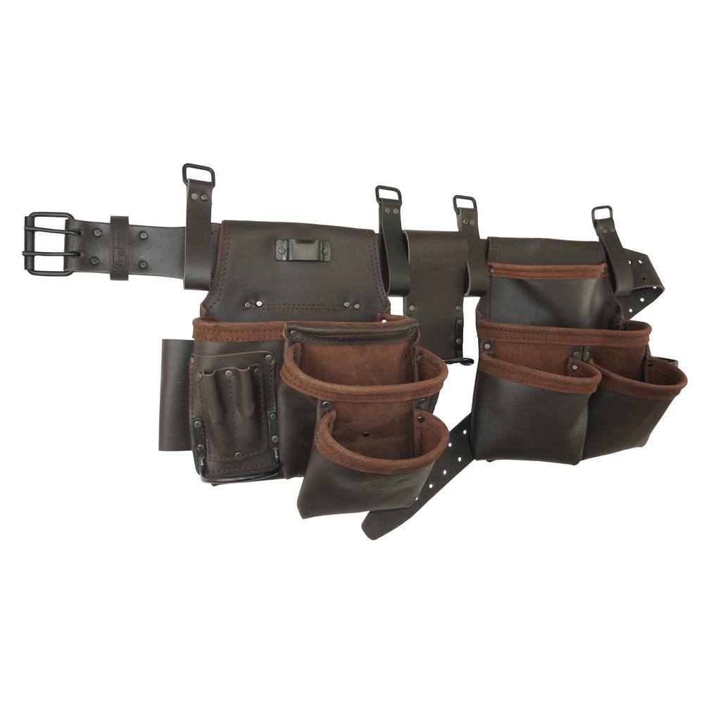 Graintex 10-Pocket Oil Tanned Leather Tool Pouch Set OD2222