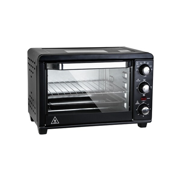 1200W 6-Slice Stainless Steel Simple Deluxe Oven ，Toaster， 20L Capacity， Black