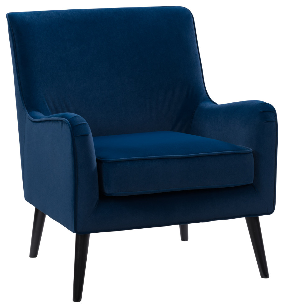 CorLiving Elwood Velvet Upholstered Modern Accent Chair   Midcentury   Armchairs And Accent Chairs   by CorLiving Distribution LLC  Houzz