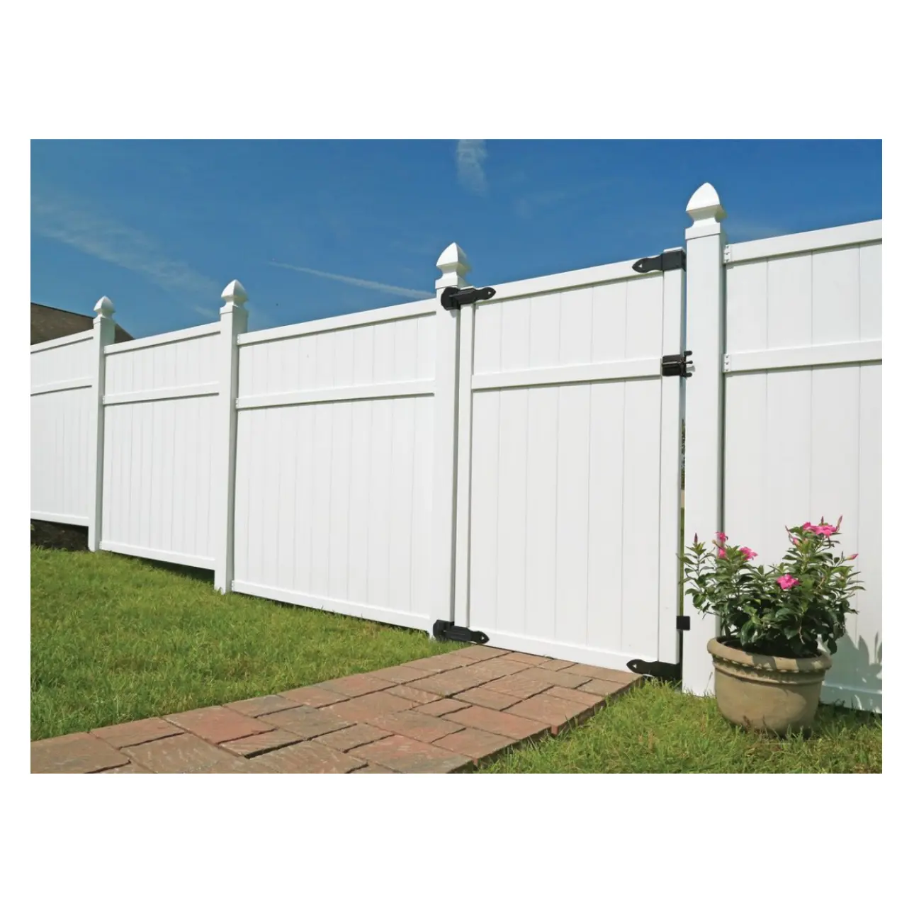 Hot Sale 6' x 6' or 6' x 8' White PVC Garden Privacy Fence Panels outdoor