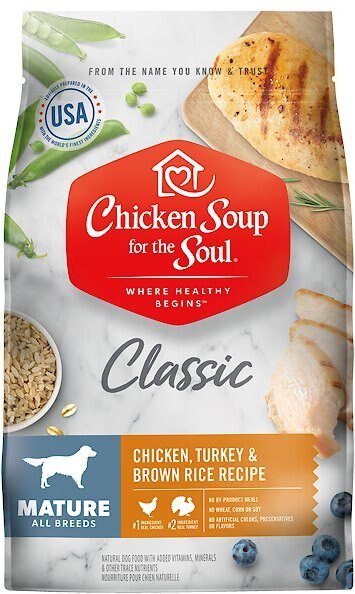 Chicken Soup for the Soul Mature Chicken， Turkey and Brown Rice Recipe Dry Dog Food