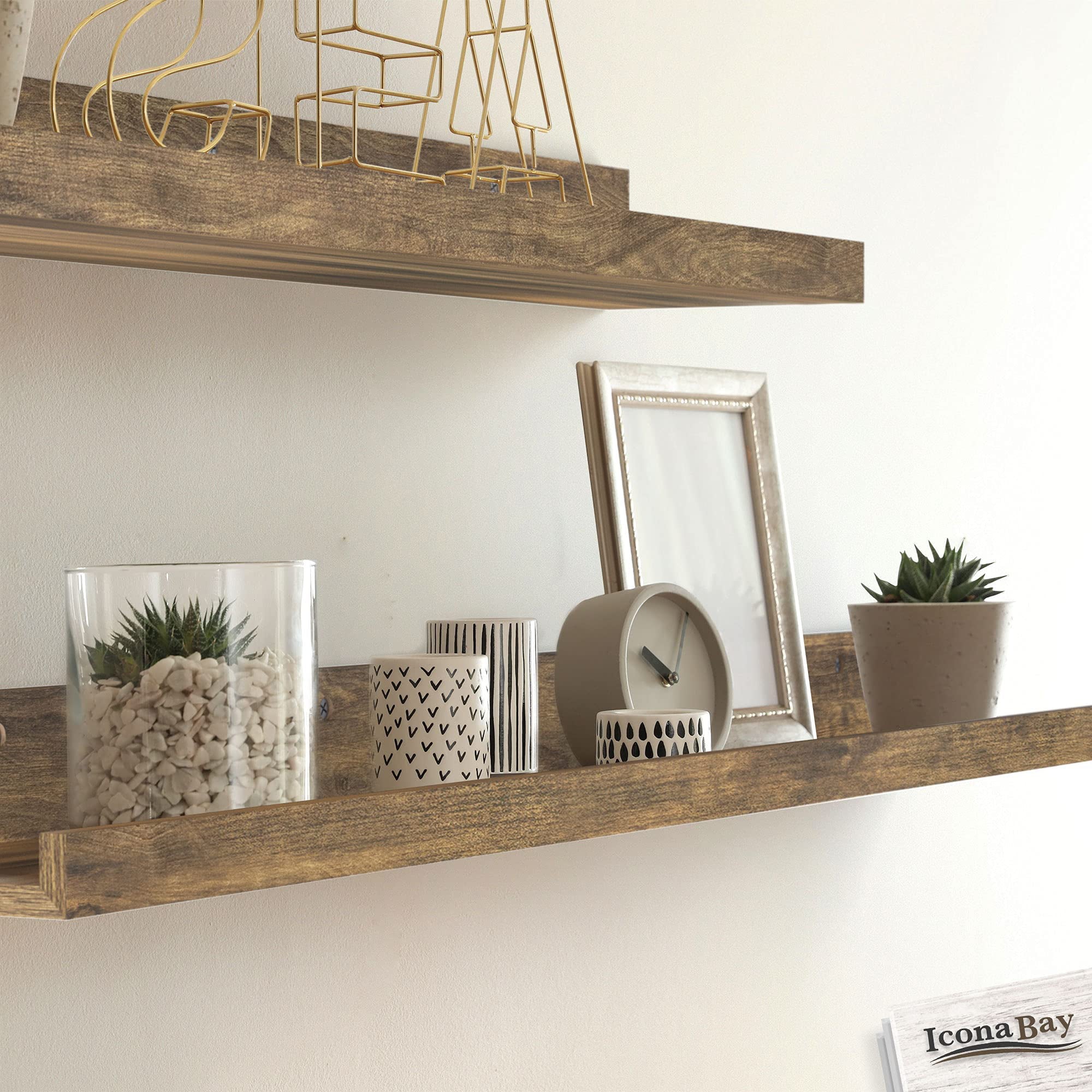 Floating Shelves, Set of 3 Wall Shelves (Multiple Sizes & Colors) by Icona Bay