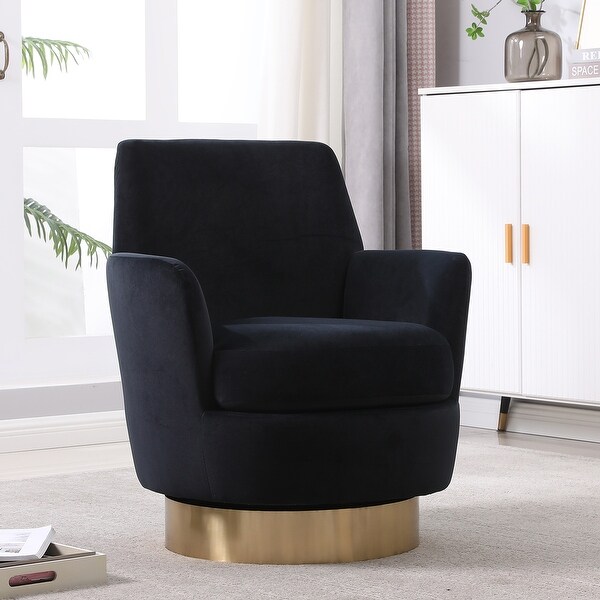 Velvet Swivel Barrel Chair，Swivel Accent Chairs Armchair for Living Room