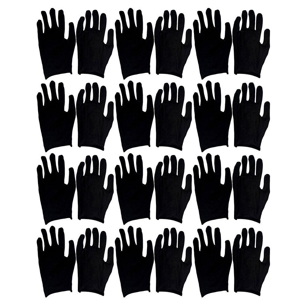 12 Pairs Of Cotton Gloves Labour Protection Gloves Comfortable Working Gloves Hand Protection Gloves Black Size M (thicken)