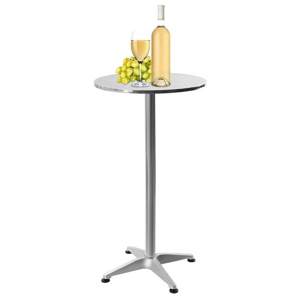 Round Folding Metal Bar Height Dining Table