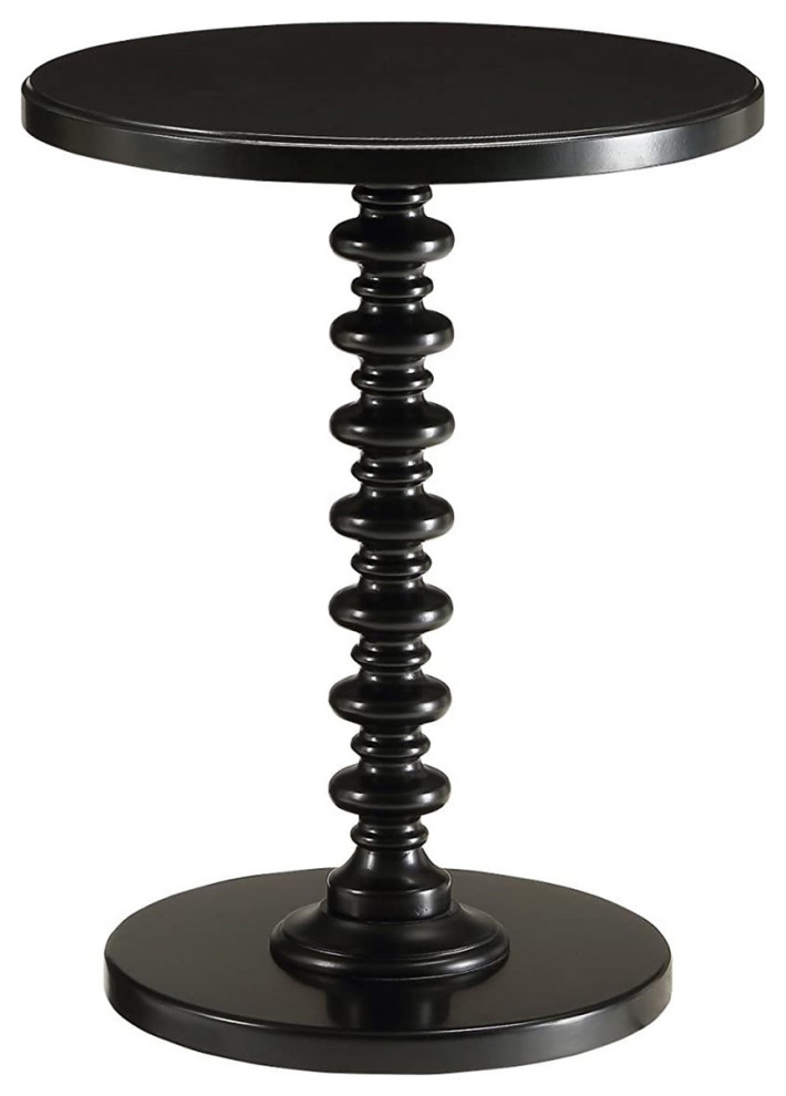 Round Top Side Table Turned Pedestal Base  Black   Traditional   Side Tables And End Tables   by Simple Relax  Houzz