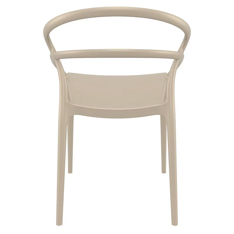 32.25 Taupe Outdoor Patio Round Dining Chair