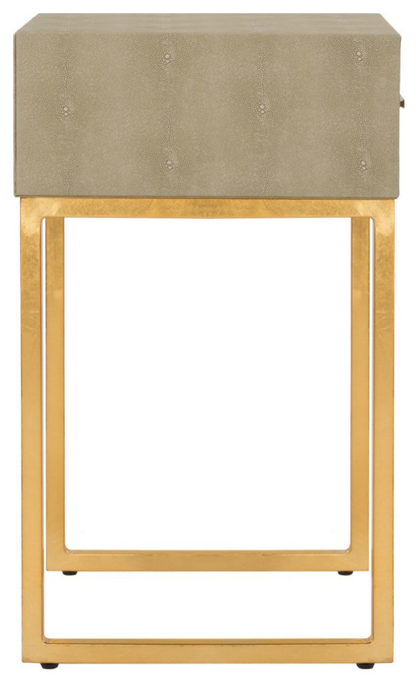 Sophie Shagreen Modern Side Table Light Taupe   Contemporary   Side Tables And End Tables   by AED Luxury Home Decor  Houzz