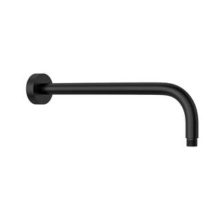 Logmey 16 in. L-Shape Shower Arm Extension in Black for Rainfall Shower Head (1-Pack) LM14807MSB