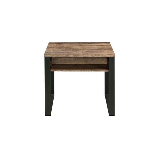 TiramisuBest End Table， Weathered Oak and Black Finish 82472