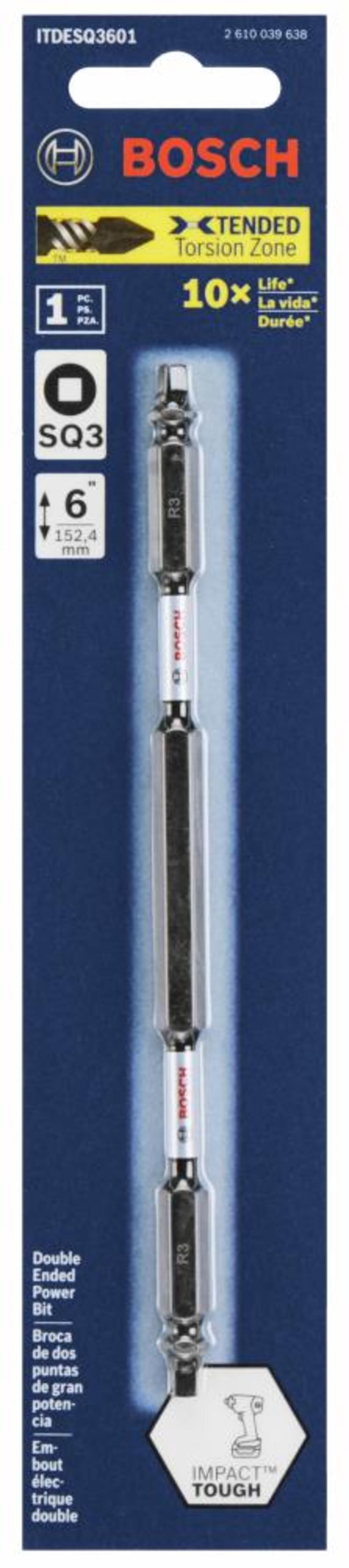 Bosch Impact Tough 6 In Square #3 Double-Ended Bit ITDESQ3601 from Bosch