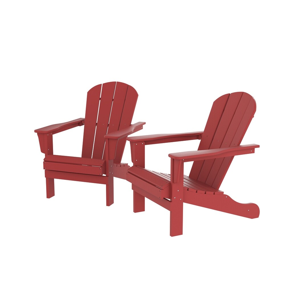 2 pcs Patio Chair Outdoor HDPE Adirondack Chair UV protectant