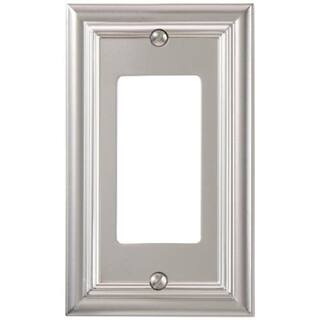 AMERELLE Continental 1 Gang Rocker Metal Wall Plate - Satin Nickel 94RN