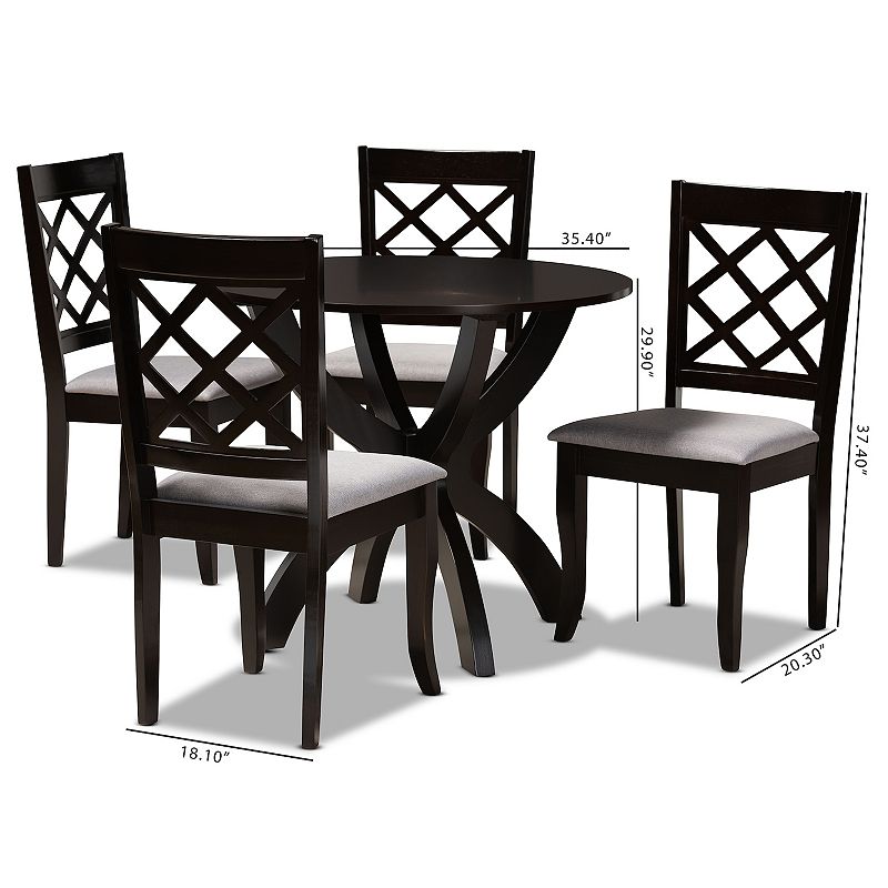 Baxton Studio Savina Gray 5-Piece Dining Set