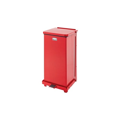 Rubbermaid FGST12EPLRD Defenders 6.5 Gallon Square Step-On Trash Can， Red