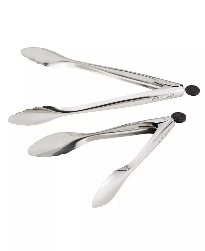 Circulon Tools Stainless Steel Kitchen Tongs， Set of 2