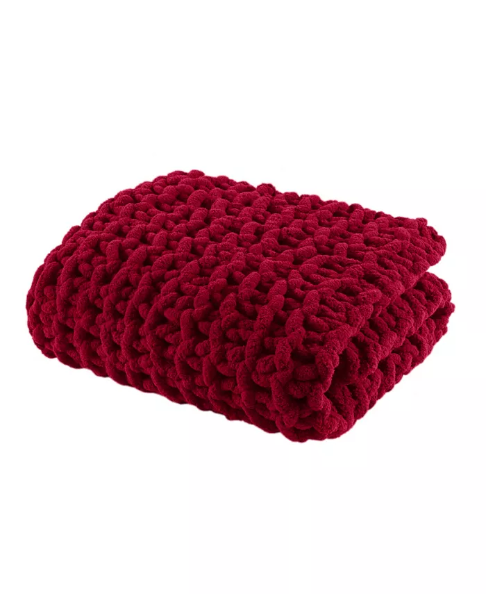 Madison Park Chunky-Knit Chenille Throw， 50