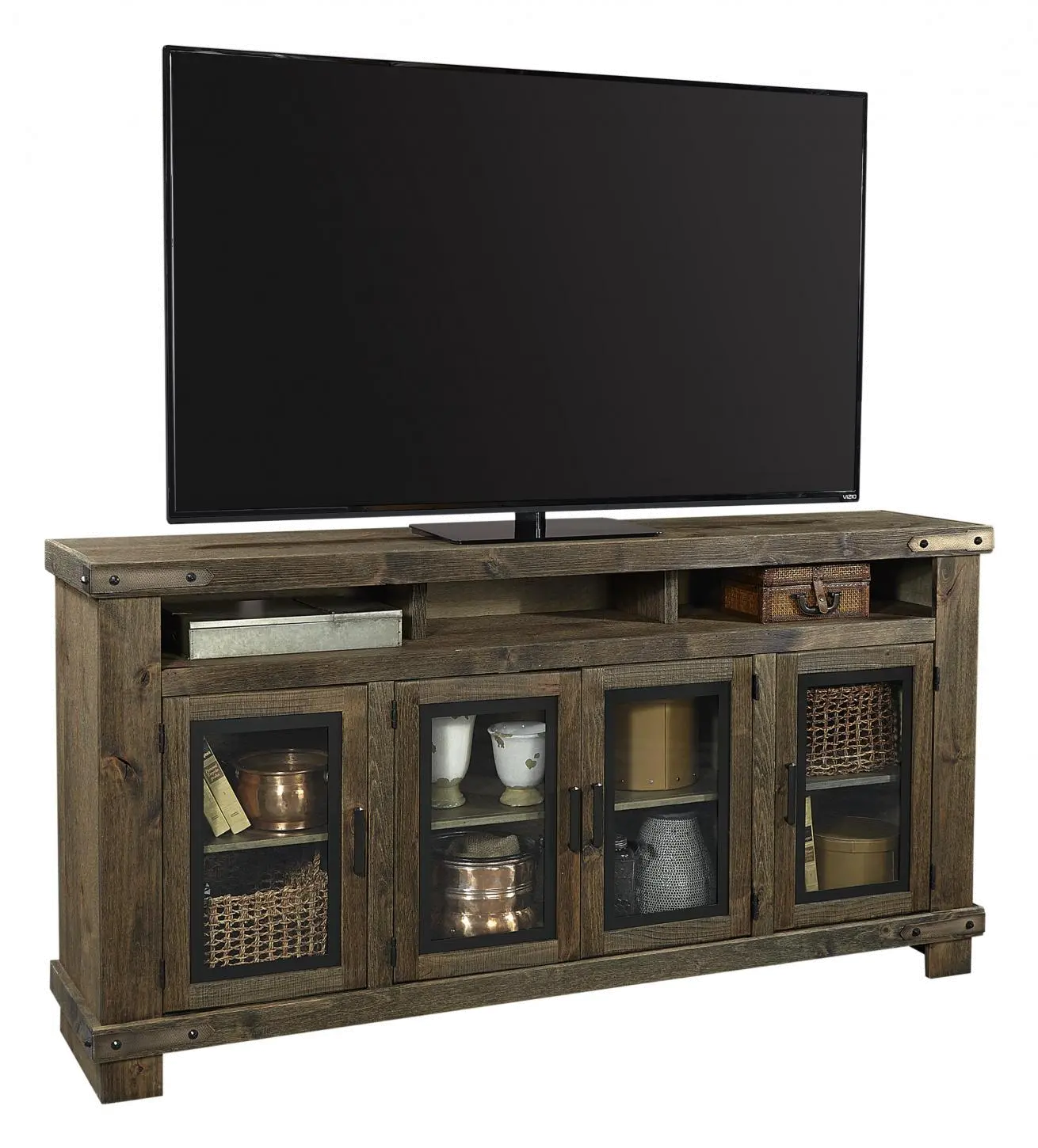 Sawyer Rustic Brown Farmhouse 78 Inch TV Stand