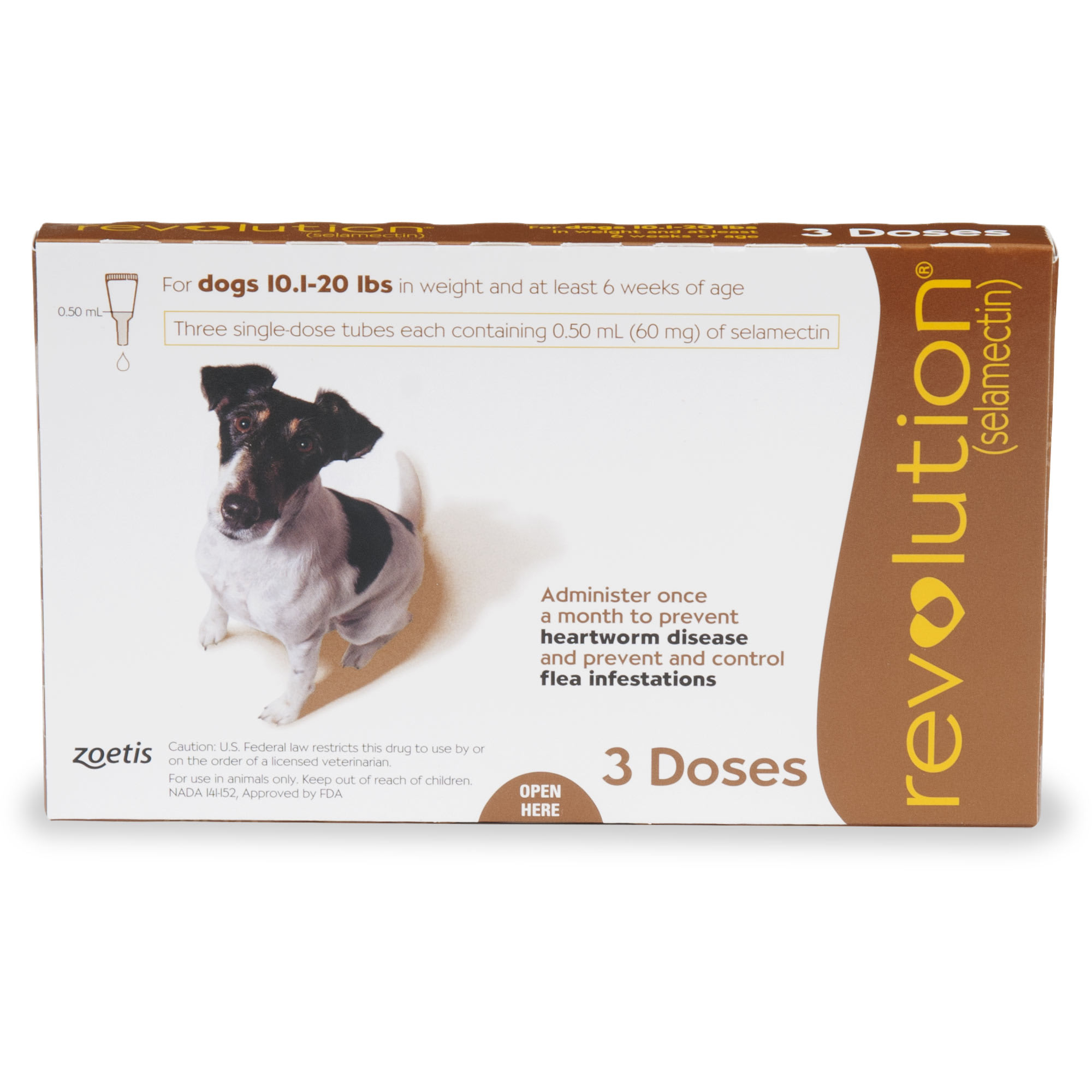 Revolution Topical Solution for Dogs 10.1-20 lbs， 3 Month Supply