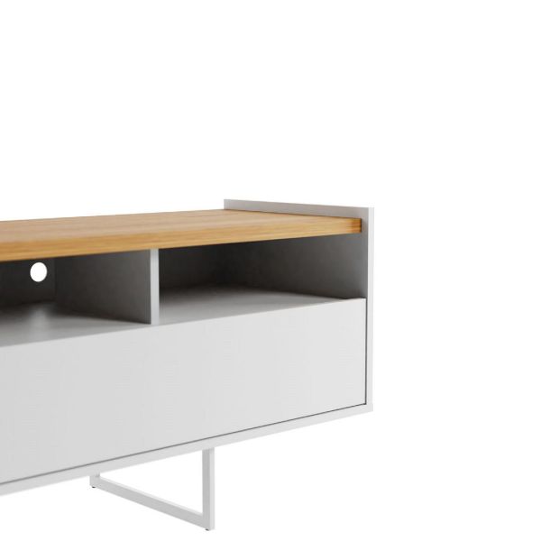 Winston 53.14 TV Stand in White and Cinnamon