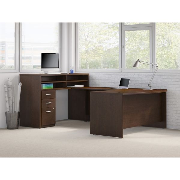 Bush Business Furniture Series C 36W Bridge/Return in Mocha Cherry