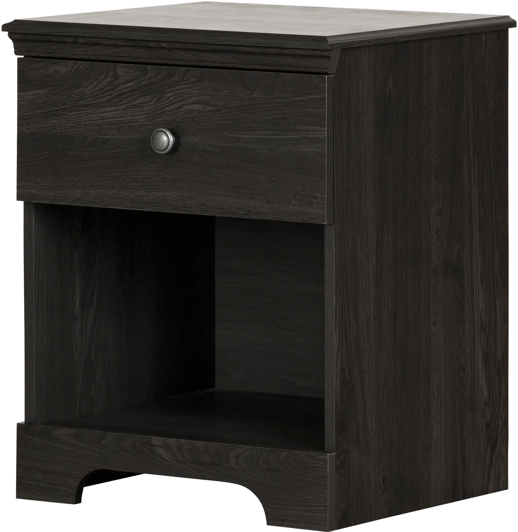 Zach Classic Dark Gray Oak Nightstand - South Shore