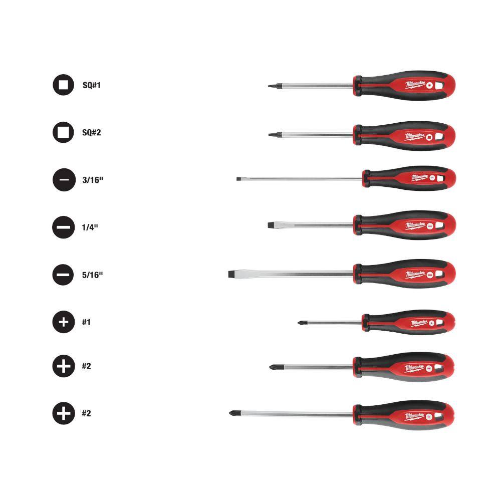 MW 4-Piece Precision Screwdriver Set with 8-Piece Screwdriver Kit with Square (12-Piece) 48-22-2604-48-22-2718