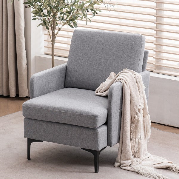 Fabric Upholstered Accent Arm Chair 4 Colors