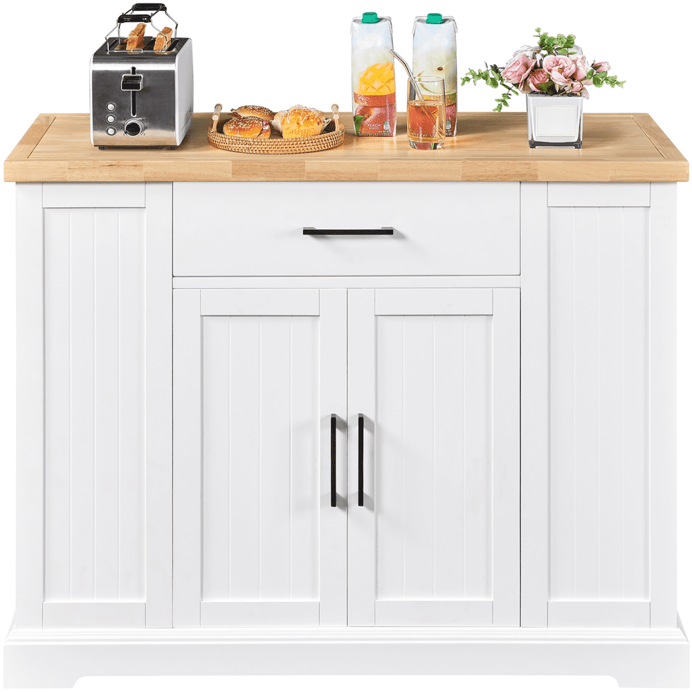 Yaheetech 36'' H Wooden Kitchen Island with Drawer for Kitchen， White