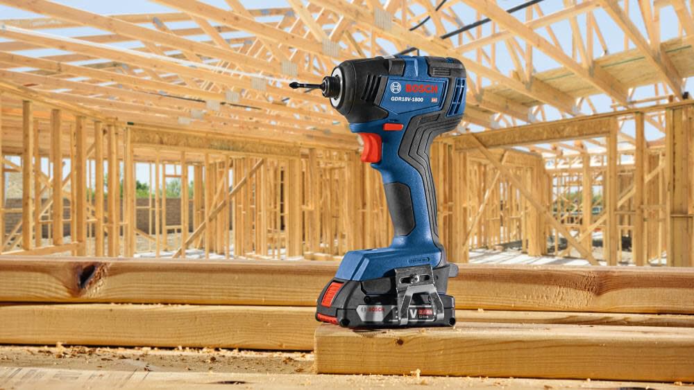 Bosch 18V 2 Tool Combo Kit with Impact Driver GDR18V-1800 Drill/Driver GSR18V-400 with 2 2Ah Batteries GXL18V-27B22 from Bosch