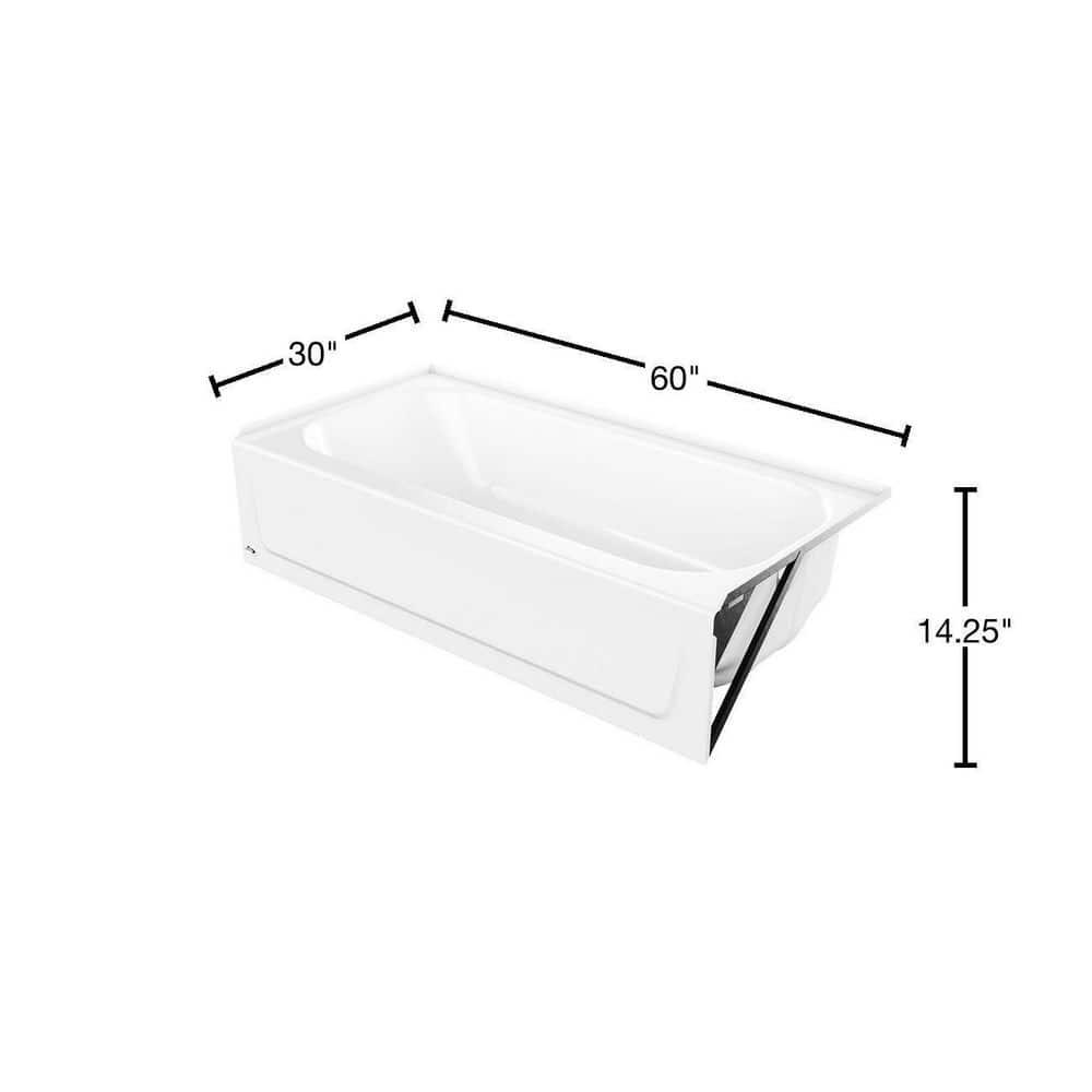 Bootz Industries BootzCast 60 in x 30 in Soaking Alcove Bathtub with Right Drain in White