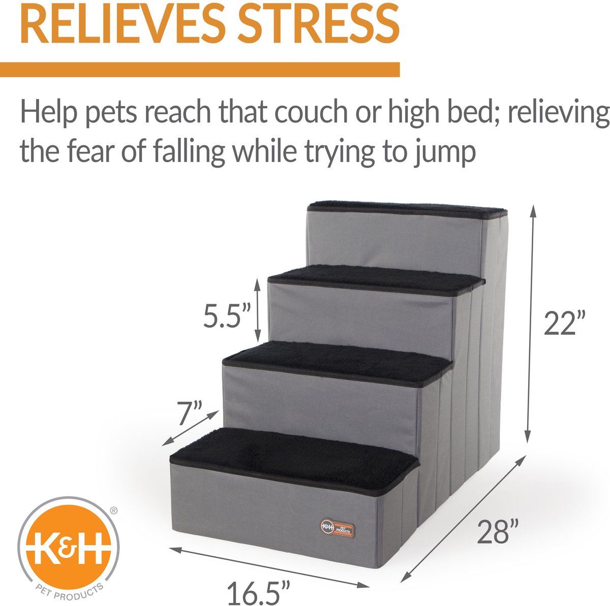 KandH Pet Products Dog Stair Steps w/ Storage