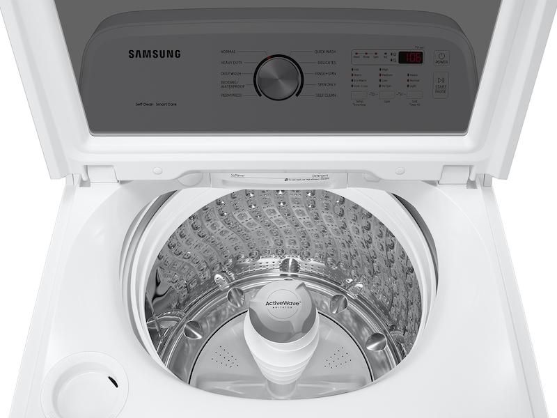 Samsung WA49B5105AW 4.9 Cu. Ft. Large Capacity Top Load Washer With Activewave™ Agitator And Deep Fill In White