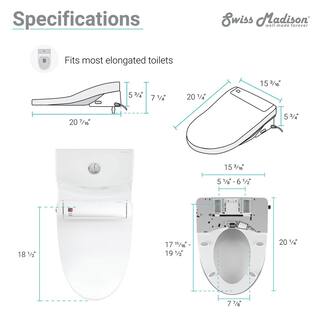 Swiss Madison Virage 1-Piece Toilet 0.80 GPF with Vivante Smart Seat SM-ST018