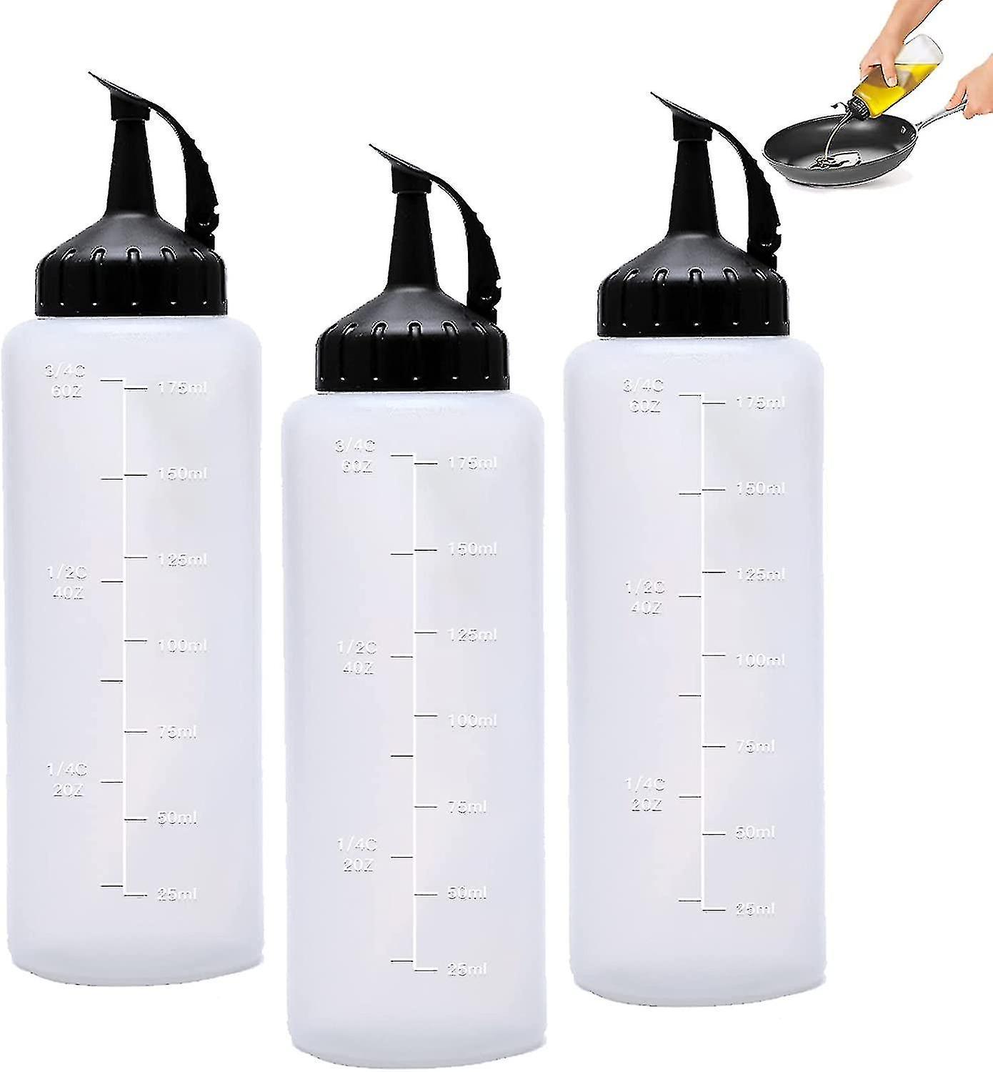 Condiment Squeeze Bottle Set Plastic With Caps， Refillable With Wide Mouth - For Sauces， Paint ，oil，