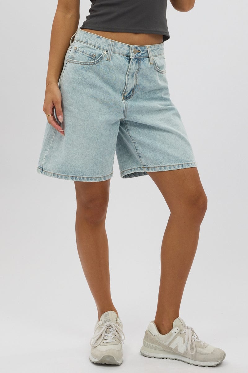 Denim Bermuda Jorts Mid Rise