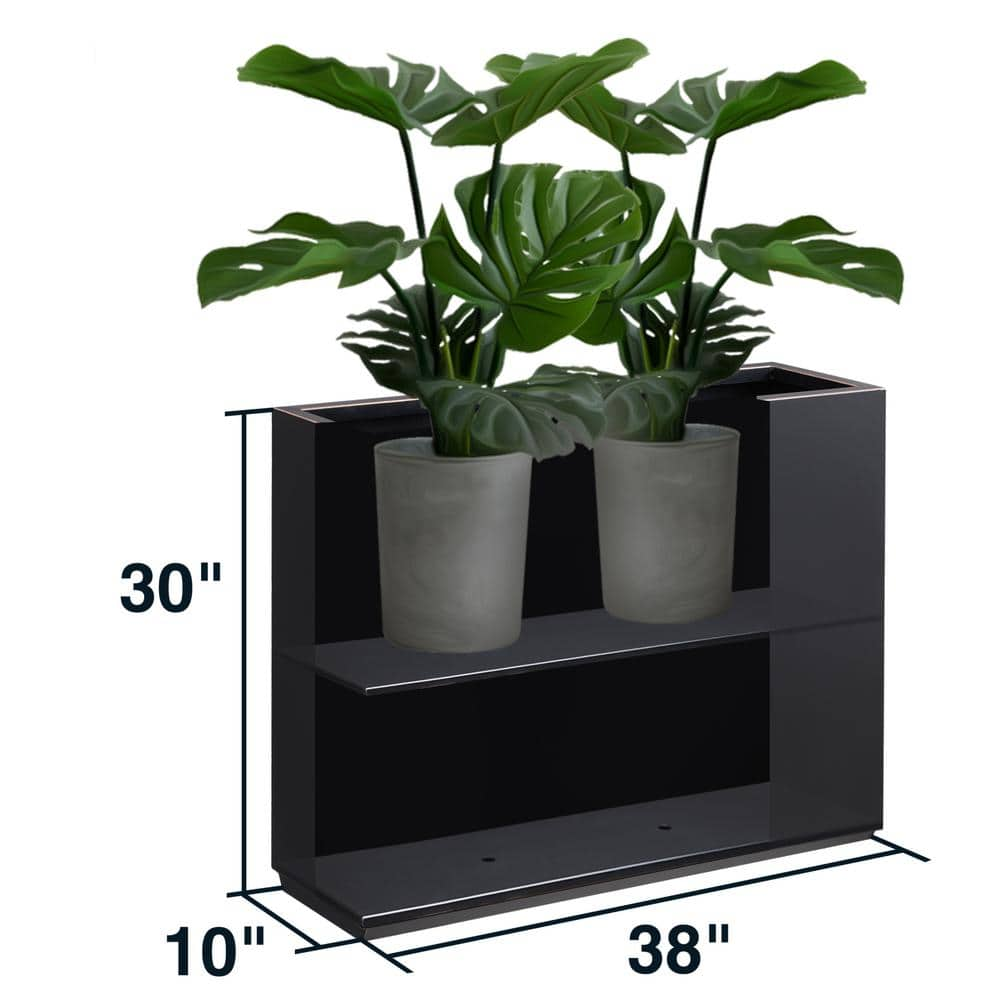 Wallowa Long Box Metal Rectangular Planter in Black HCMP001-1-BLK