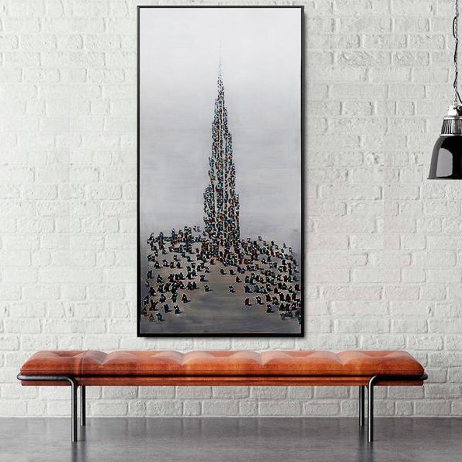 Burj Khalifa Hand Painted Dubai Art Painting 160X80 Cm Soap006