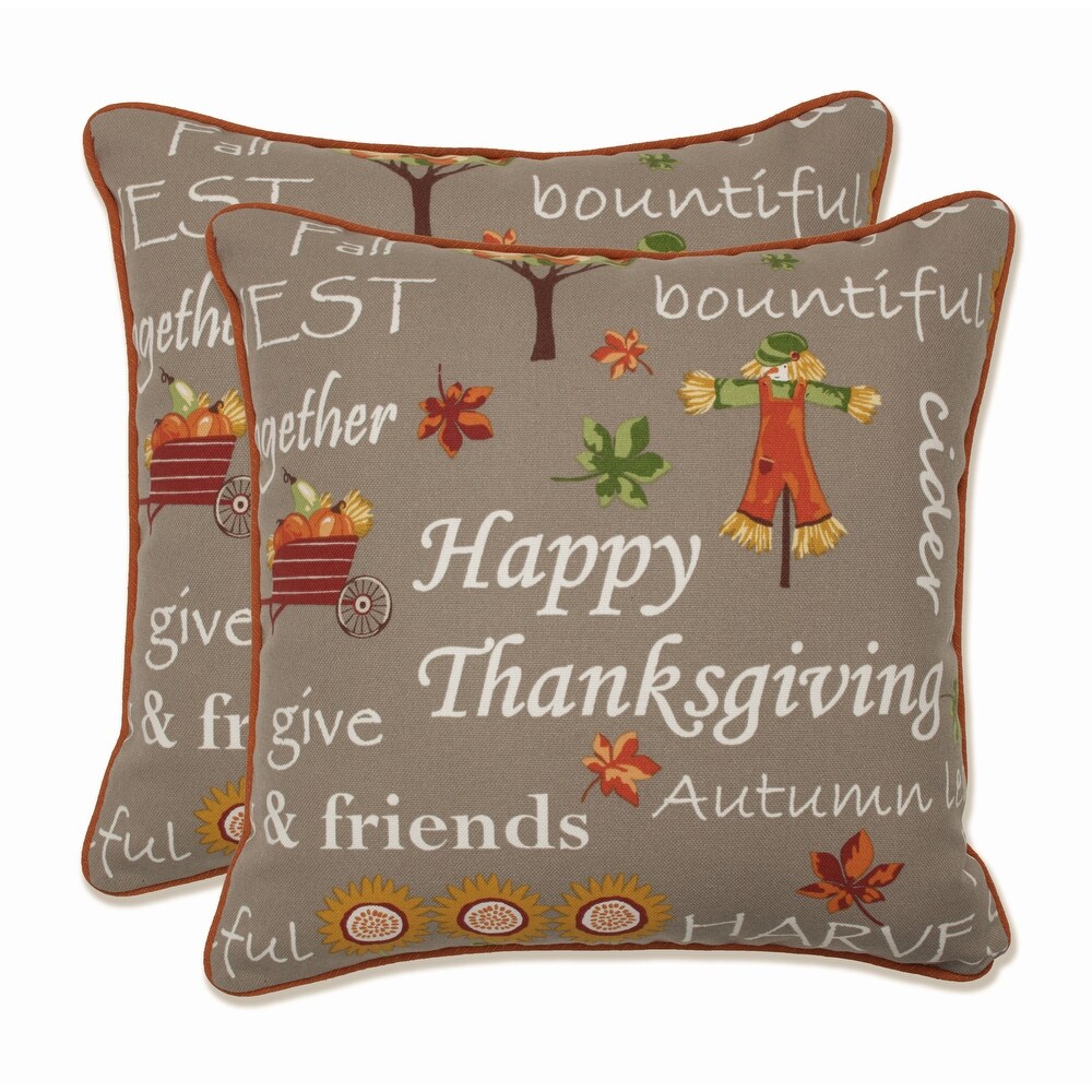 Autumn Harvest Haystack Indoor/Outdoor Throw Pillow (Set of 2)   16.5 X 16.5