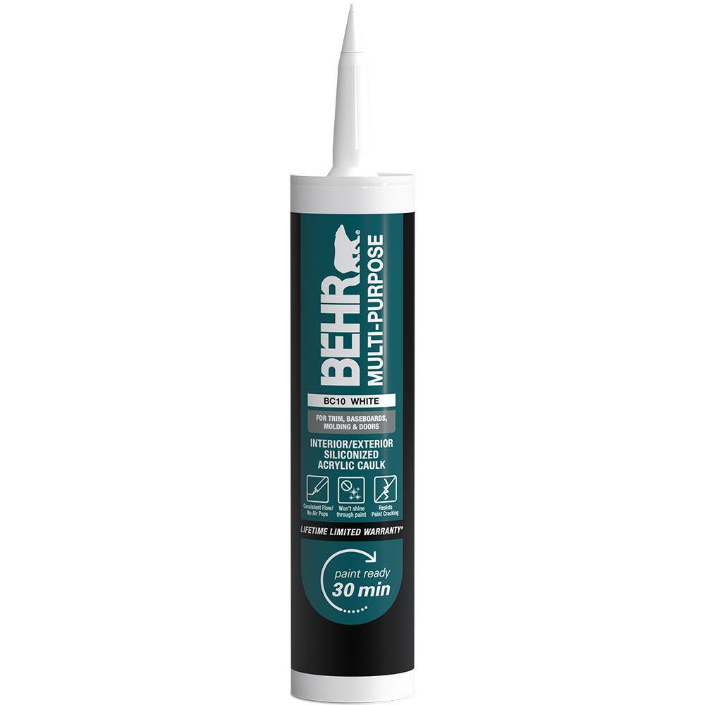 BEHR 10.1 oz. Multipurpose White Siliconized Latex Caulk BC1011