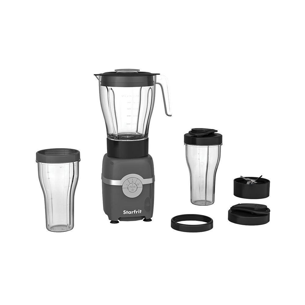 Starfrit 50 oz. 4-Speed Clear Black Countertop 12-Piece Blender Set 024306-002-0000