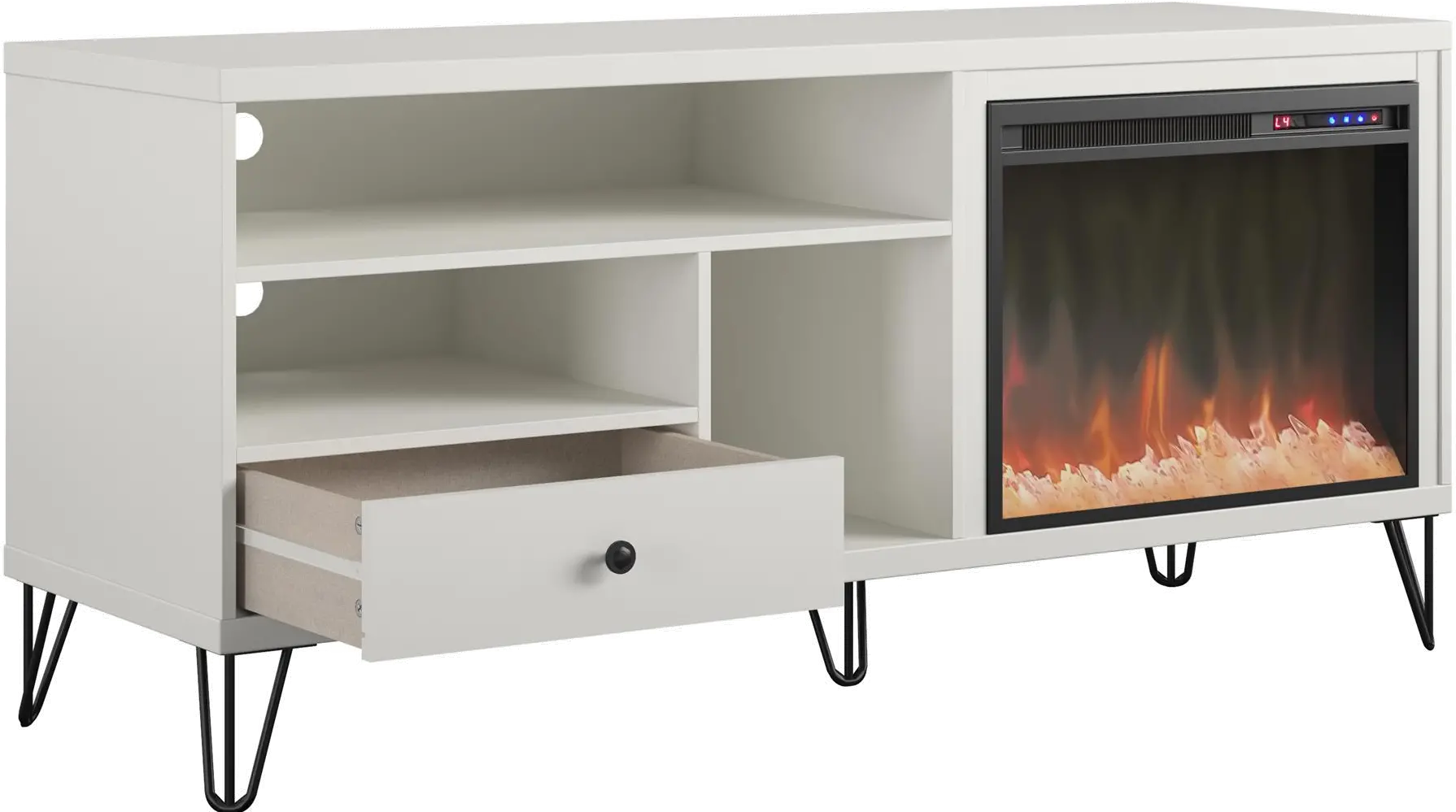 Owen White 60 Fireplace TV Stand